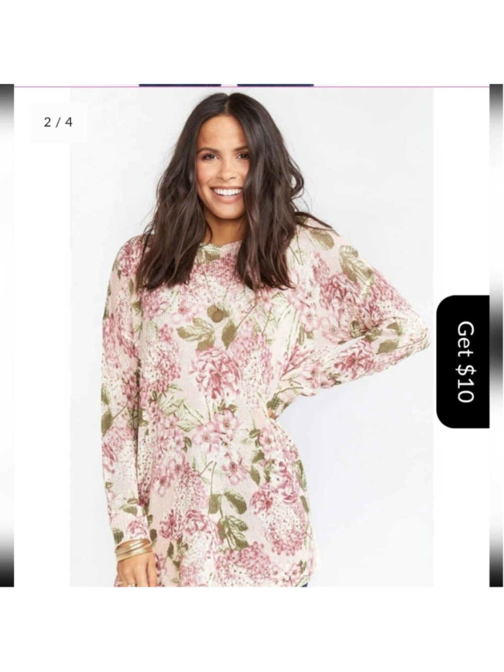 SHOW ME YOUR MUMU Women's Bonfire Sweater hydrangea Blooms Oversized Xs